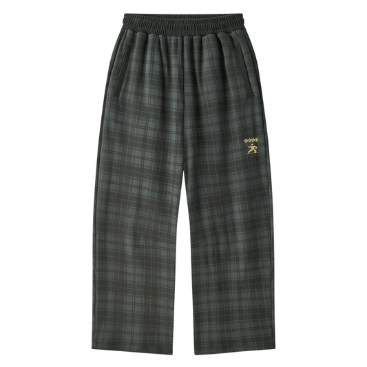 OV Plaid Straight Leg Pants