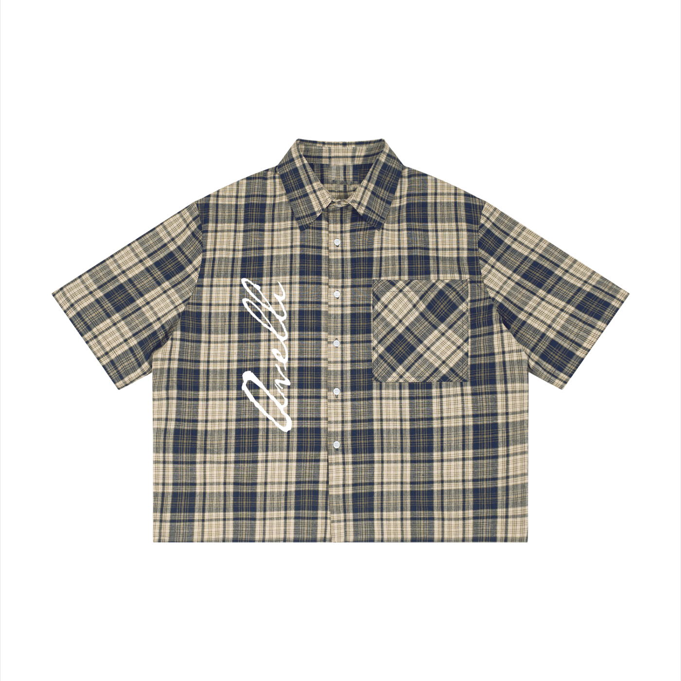 Unisex Plaid Boxy Short Sleeve Shirt