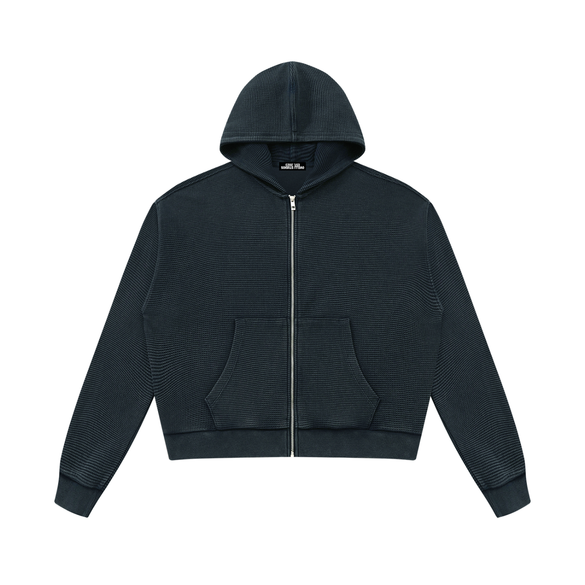 OV Mineral Wash Boxy Waffle Hoodie