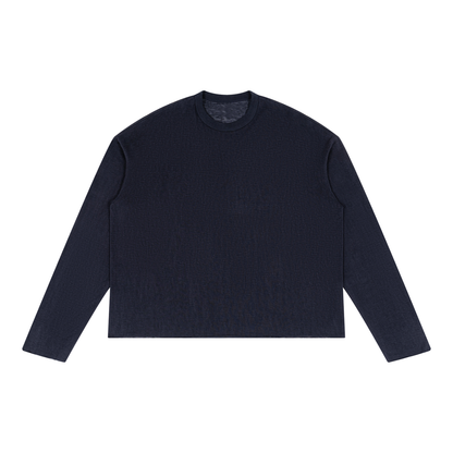 Sheer Raw Edge Long Sleeve T-Shirt
