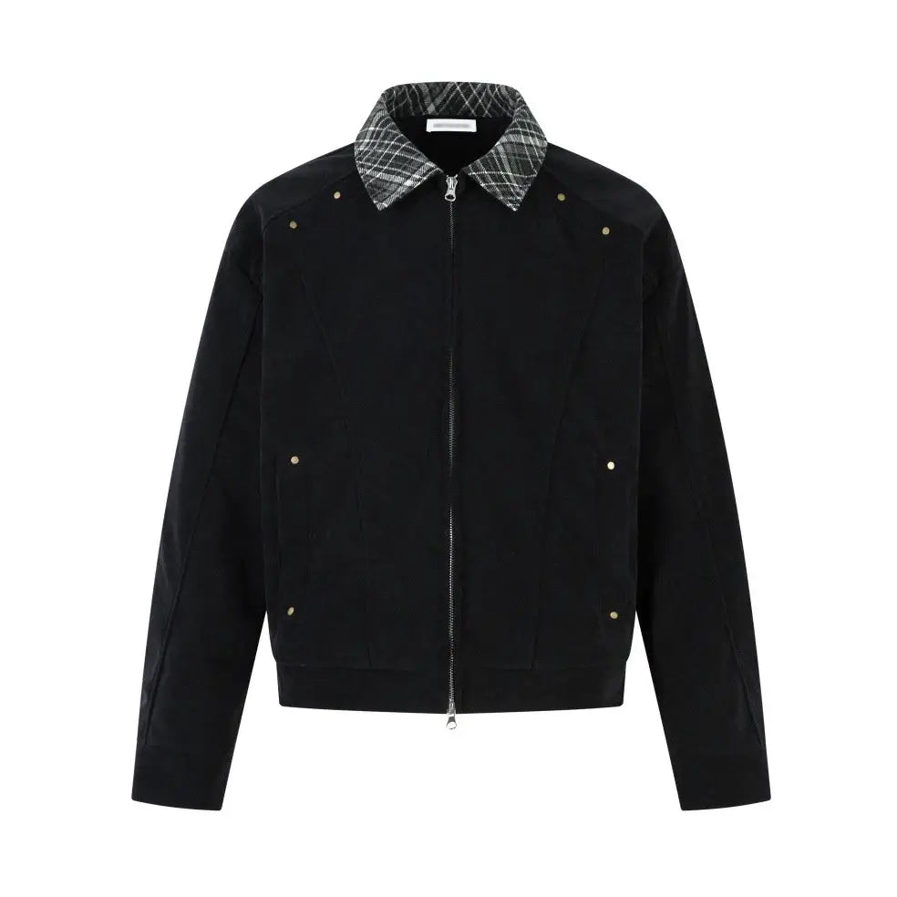 OV Plaid Collar Jacket