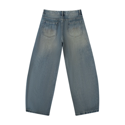 Men's Distressed Barrel Leg Jeans