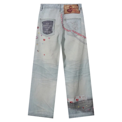 Graffiti Print Denim