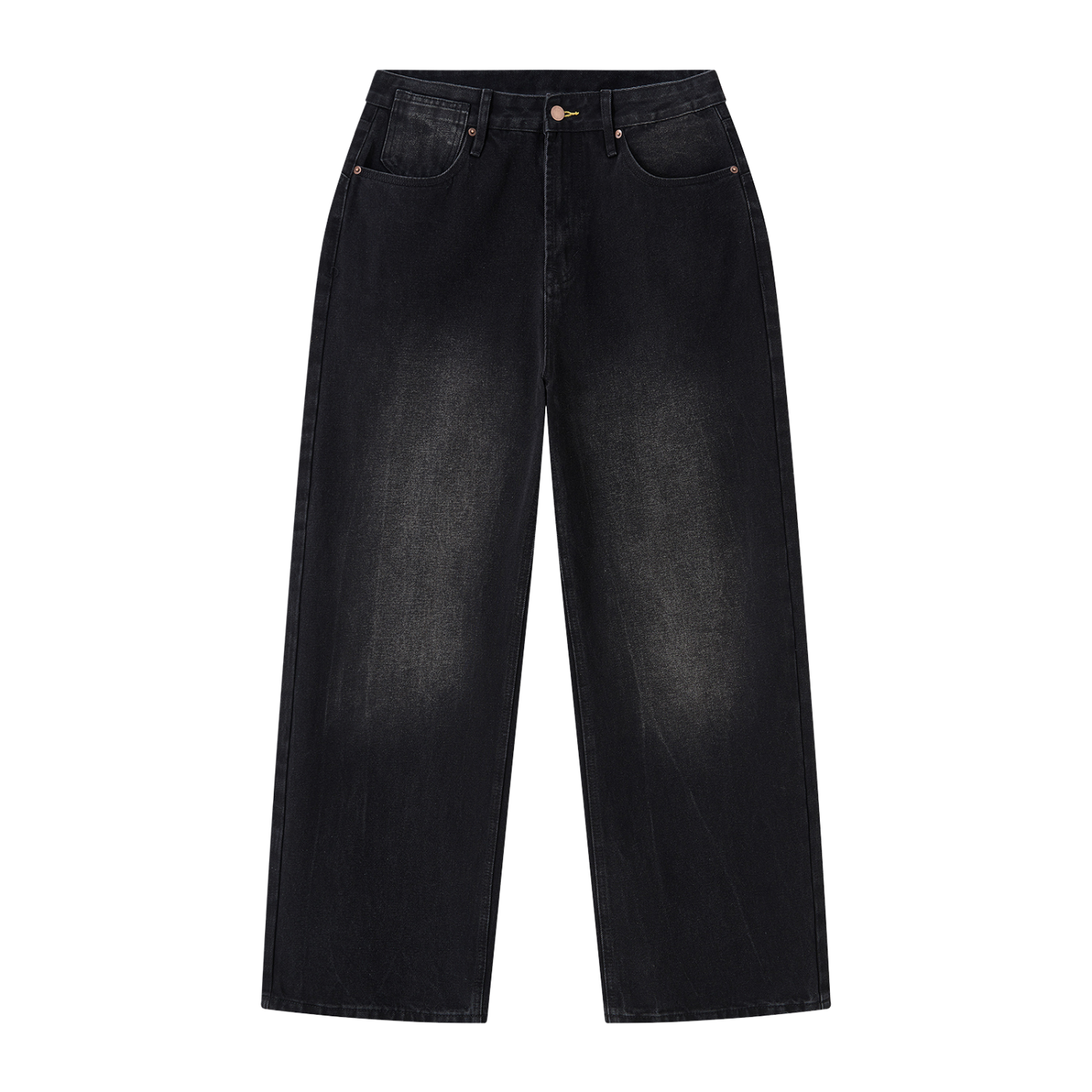 OV Black Vintage Wash Wide Leg Jeans