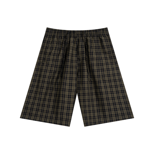OV Plaid Wide Leg Shorts