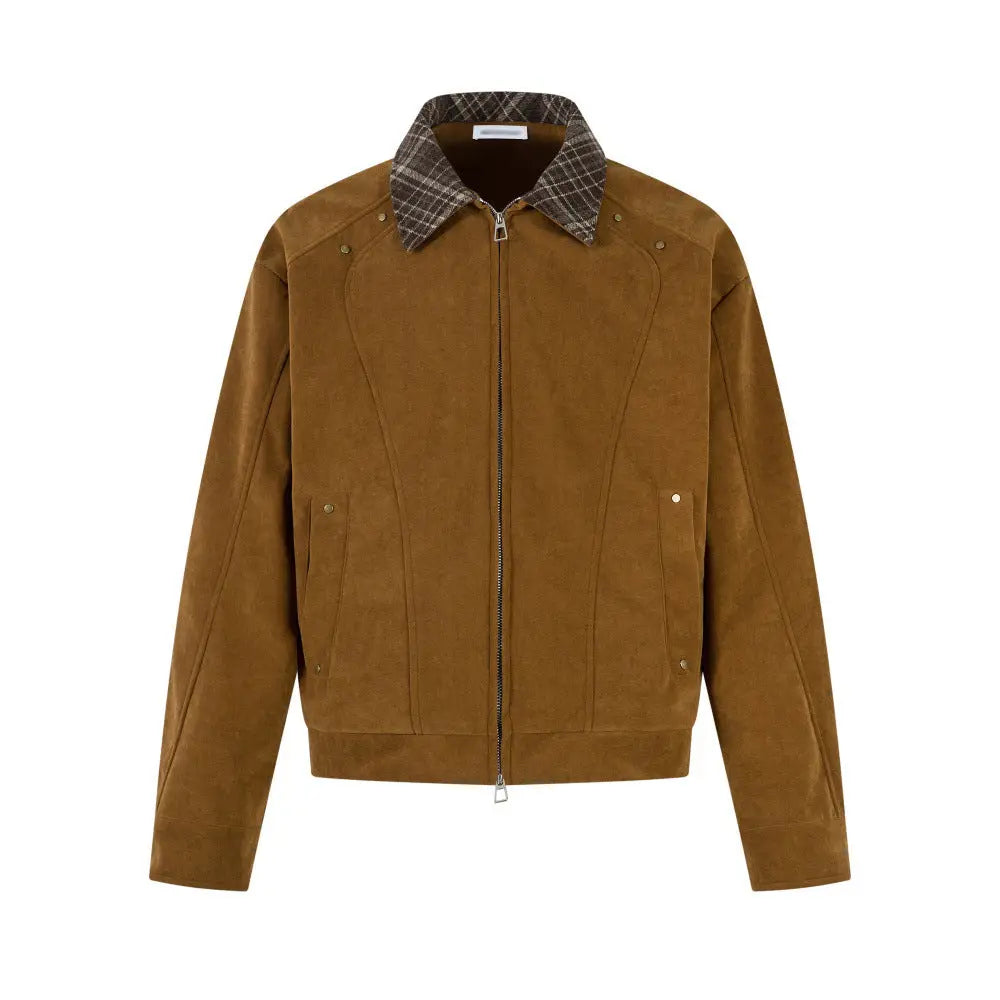 OV Plaid Collar Jacket
