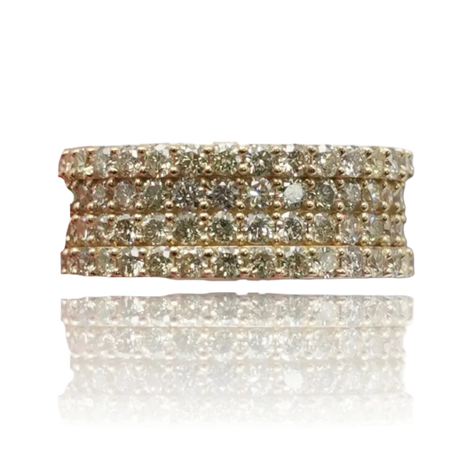 4 Row Diamond Ring